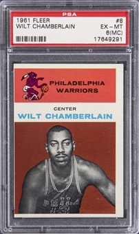1961/62 Fleer #8 Wilt Chamberlain Rookie Card – PSA EX-MT 6 (MC)